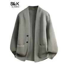 Benilo SK Suéter Masculino Primavera Novo Estilo Com Decote Em V Botão High-End Casual Cardigan Suéter Malhas Jaqueta YS
