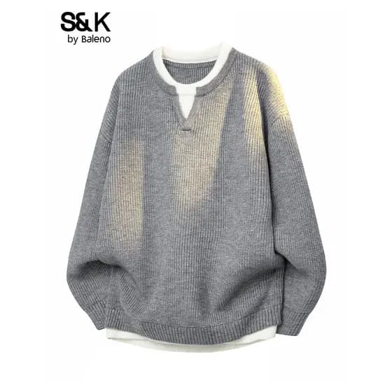 Benilo SK Japonês Retro Costura Em Torno Do Pescoço Suéter Masculino Primavera Verão Masculino Solto Casual Suéter Mascu