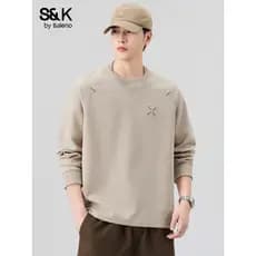 Benilo SK Moletom Americano Masculino Primavera Novo Estilo All-Match Tendência da Moda Solta Roupas Masculinas de Manga