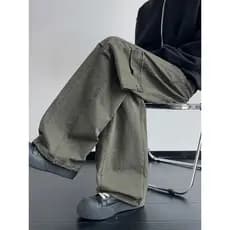 Caça exército verde calças casuais masculino novo estilo solto em linha reta algodão macacão masculino outono americano