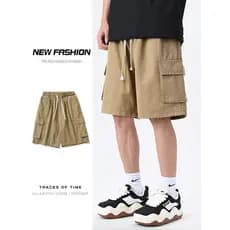 Shorts curtos masculinos cáqui calças de algodão puro novo estilo macacão de verão calças esportivas estilo fino estilo
