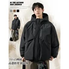 Workwear bolso para baixo jaqueta masculina inverno com capuz térmico acolchoado jaqueta masculina engrossado jaqueta de