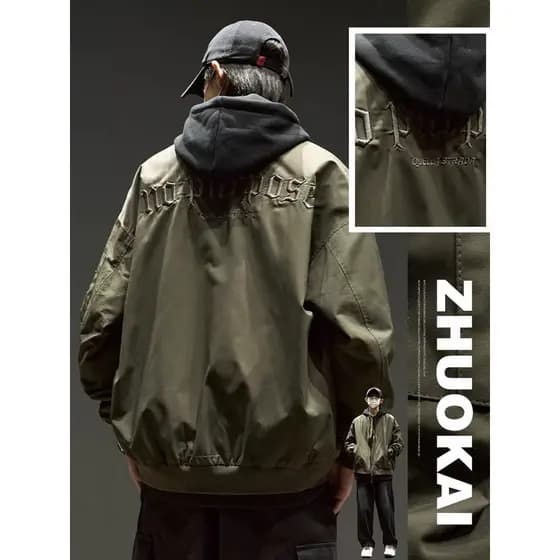 Jaqueta masculina outono inverno uniforme de beisebol americano inverno meninos jaqueta de vôo rufião bonito zíper engro