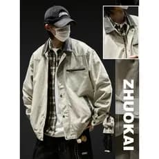 Cleanfit lapela jaqueta masculina inverno americano macacão jaqueta meninos outono inverno roupas simples Retro roupas m