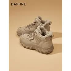 Daphne Plus veludo botas de neve de alta qualidade feminino 2026 inverno novo estilo sapatos de algodão de sola grossa a