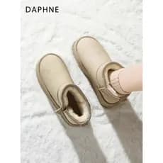 Daphne botas de neve femininas 2026 novo estilo inverno velo quente nordeste sapatos de algodão de sola grossa botas cur