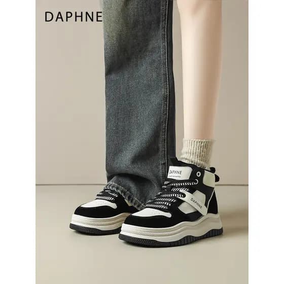 Daphne tênis de sola grossa de alta qualidade feminino 2026 outono inverno novo estilo velo sapatos de algodão quente pr