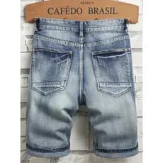 2026 novo estilo Shorts Jeans masculinos verão fino calças de cinco pontos soltas calças curtas médias de seis pontos Je