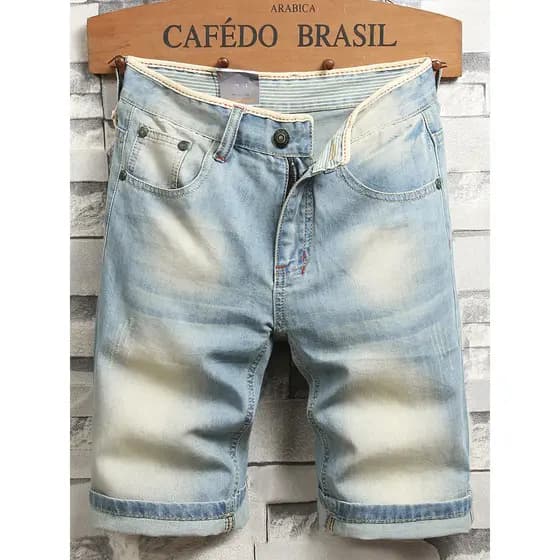2026 novo estilo calças masculinas Shorts Jeans verão calças finas calças médias cinco pontos Jeans cortados estilo masc