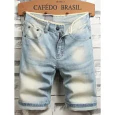 2026 novo estilo calças masculinas Shorts Jeans verão calças finas calças médias cinco pontos Jeans cortados estilo masc