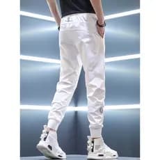 Calças brancas calças casuais masculinas verão estilo fino seda gelo calças esportivas de secagem rápida calças masculin