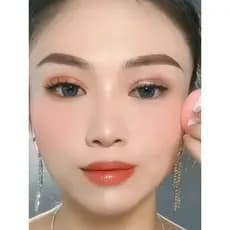 Preguiçoso cabeça de cogumelo vermelho almofada de ar Blush pó fosco macio rejuvenescedor almofada de ar Rouge pequeno p