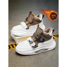 Sapatos masculinos estilo inverno velo-velo quente engrossado pele um nordeste neve sapatos de algodão estilo de venda q