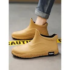 Botas de chuva antiderrapantes estilo alemão, botas de chuva masculinas de cano baixo, sapatos de borracha especiais par