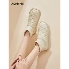 Daphne botas de neve femininas 2026 novo estilo inverno sapatos de algodão velo engrossado neve algodão pão branco sapat