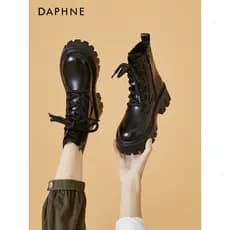 Daphne pequeno aumento Martin botas sapatos femininos de sola grossa 2026 novo estilo verão botas curtas pretas de venda