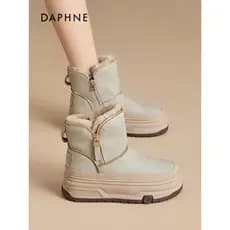 Daphne botas de neve de sola grossa feminina 2026 novo estilo inverno nordeste velo engrossado sapatos femininos sapatos