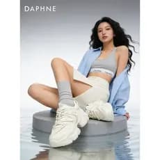 Daphne aumentando sapatos papai de sola grossa sapatos femininos 2026 novo estilo verão branco Casual esportes salto alt