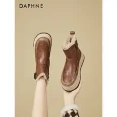 Daphne nordeste botas de neve de sola grossa inverno 2026 novo estilo pele integrada botas curtas sapatos de algodão que