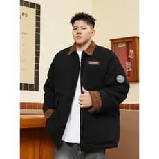 THE PANG Street Wear Roupas masculinas plus size 2025 Inverno Gordo Contraste Cor Lapela Roupas de inverno Roupas de alg