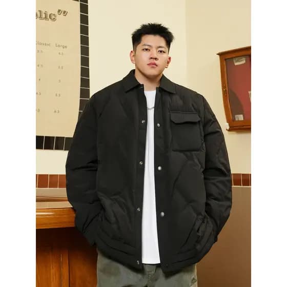 [90 Down] THE PANG Street Wear Plus Size Roupas Masculinas Gorda Solta Falso Jaqueta de Duas Peças Engrossadas Roupas Qu
