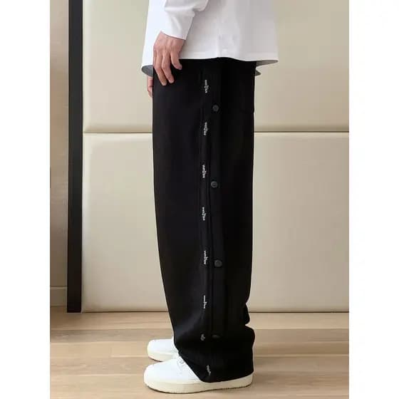 THE PANG Street Wear Plus Size Masculino Primavera Outono Gordura Solta Reta Calça Casual Masculina Plus Fat Plus Calças