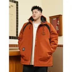 THE PANG Street Wear Plus Size Roupas Masculinas Gorda Solta Manga Raglan Com Capuz Algodão Acolchoado Roupas Masculinas
