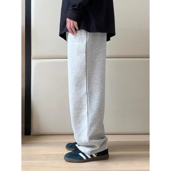 THE PANG Street Wear Plus Size Masculino Primavera Outono Gordo Solto Reto Calças Casuais Calças Masculinas All-Match Sw