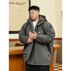 THE PANG Street Wear Plus Size Roupas Masculinas Gordo Inverno Solto Engrossado Roupas de Algodão Quente Casaco de Algod