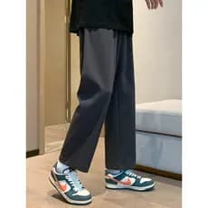 Calças de perna reta de verão masculinas 2026 novo estilo solto calças casuais masculinas estilo fino calças esportivas