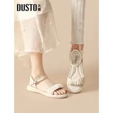 Dadong sandálias de sola macia femininas 2026 novo estilo exterior usar verão estilo francês com saia All-Match sapatos