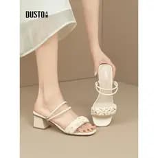 Dadong chinelos de salto alto feminino exterior verão 2026 novo estilo sapatos femininos lindas sandálias estilo fada de