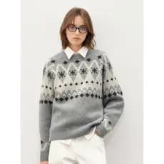 714street lã misturada Phil ilha camisola masculina 2025 outono inverno casal estilo ombro caído malhas soltas femininas