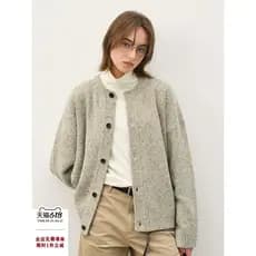 714street mistura de lã Osmanthus agulha camisola Cardigan jaqueta 2025 outono inverno tridimensional malhas soltas