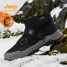 Jeep jeep sapatos masculinos 2026 inverno quente forro de lã engrossado à prova de frio água ao ar livre nordeste sapato