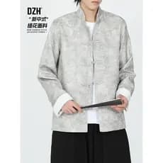 Homens tamanho grande novo estilo chinês estilo chinês jaqueta estilo 2026 novo estilo primavera primavera par camisa su