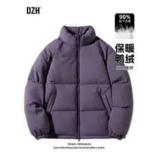 Homens roxo curto para baixo jaqueta inverno engrossado roupas de inverno 2026 novo estilo jaqueta de pão americano quen