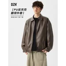 Jaqueta de lapela de couro PU masculina 2026 novo estilo Popular primavera motocicleta jaqueta de couro masculina Workwe