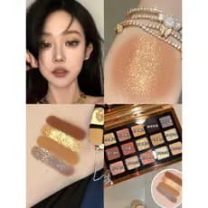 Extravagante marrom preto ouro fumado ~ 15 cores paleta de sombras paleta de Bronze filha preto ouro sombra terra cor pa