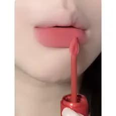 Irresistível coreano menina pêssego rosa ~ creme labial fosco veludo batom esmalte cor Nude ar lama labial