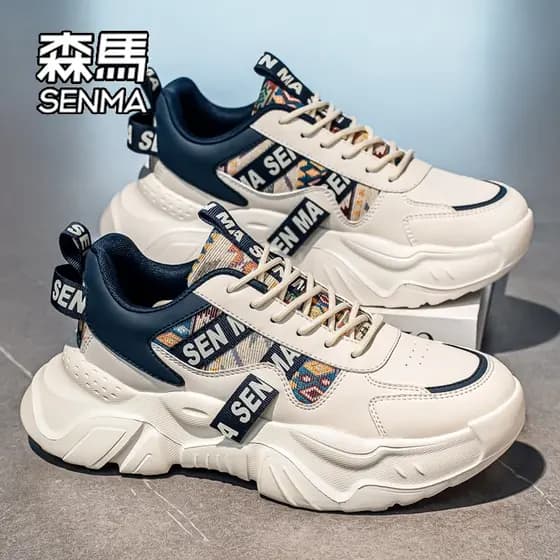 Senma sapatos masculinos 2026 novo estilo verão Street Wear sola grossa aumentando esportes All-Match masculino nicho De
