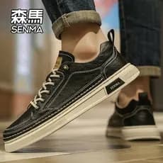 Senma sapatos masculinos 2026 novo estilo verão All-Match baixo-Top deslizamento em tênis casuais masculino resistente a