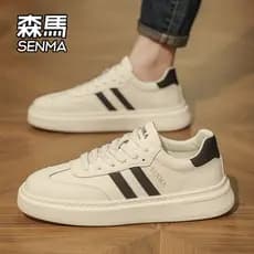 Senma sapatos masculinos 2026 novo estilo verão respirável venda quente genuíno pequeno branco tênis casuais estudantes