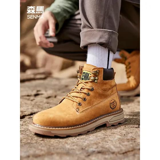 Mori Martin botas masculinas ruibarbo botas 2025 novo estilo inverno de alta qualidade estilo britânico botas curtas for