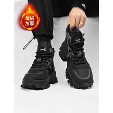 Sapatos masculinos de alta qualidade inverno quente forro de lã engrossado neve sapatos de algodão masculino Martin bota
