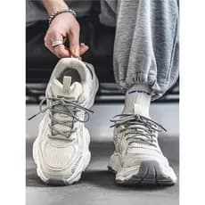 Estilo Hong Kong papai sapatos masculinos verão Street Wear High-End adolescente malha Casual All-Match tênis de sola gr