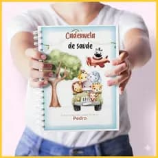 Caderneta de saúde Safari Menino Vacina Personalizada O Nome