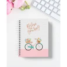 Caderno Bike A5 Capa Dura Pautado | Caderno de Anotações Escolar Universitário Agenda Planner Diário