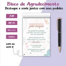 Cartão de Agradecimento para Cliente Kit com 5 Talões 500 Folhas Card Mimo para Embalagens e Pedidos