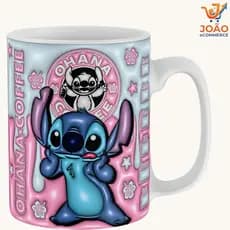 Caneca Stihch efeito 3d personalizada xícara porcelana 325ml modelos variados a sua escolha